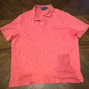 Polo Ralph‎ Lauren Classic Fit Coral Pink Polo Shirt Mens XL Extra Large |N1